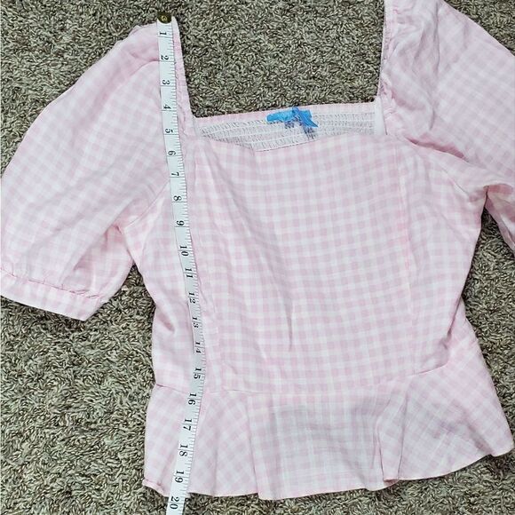 Draper James Pink & White Checked Top - Picture 4 of 6